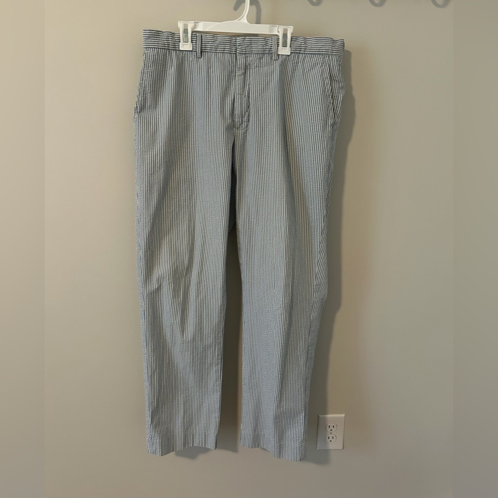 Polo Ralph Lauren Vintage Seersucker Pant Blue White Striped Men’s Size 36x32
